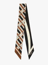 Zijden Lint Monogram 82x5,5cm Lancel Bruin charms A13495